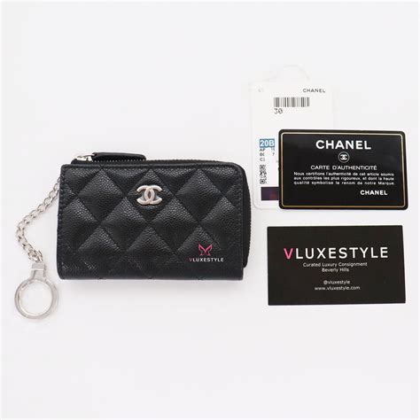 chanel gold card holder|chanel zipped key holder.